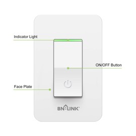 BN-LINK WiFi Smart in-Wall Light Switch, No Hub Required with Timer Function, White, Compatible with Alexa and Google Assistant, Neutral Wire Needed, 2.4 Ghz Network Only