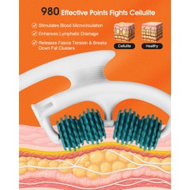 Rovista Anti Cellulite Massage Tool - Ergonomic Cellulite Remover for Legs and Arms with Detachable Handles - Smooth-Glide Lymphatic Drainage Massager for Tightened Skin and Boost Confidence (Green)