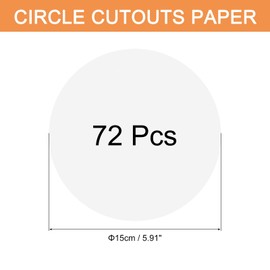 QUARKZMAN Pack of 72 White Paper Circle Cutouts, 6 Inch Round Cut-Outs, 250gsm Circle Cardboard for DIY Crafts, Classroom Bulletin Board Decoration