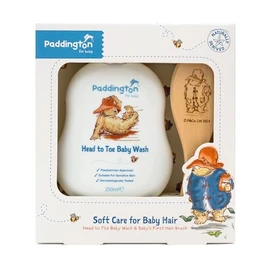 Paddington Baby Soft Care for Baby Hair Gift Set - Head to Toe Baby Wash and Embossed Baby 1st Hair Brush - Baby Gift