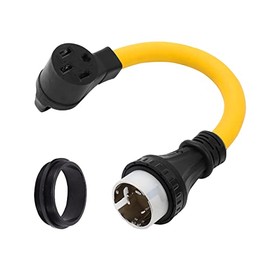 ONETAK NEMA SS2-50P to 14-50R 120V/240V 50 Amp Marine Shore Twist Lock 4 Prong Male Plug to 4 Prong Female Outlet Receptacle Generator Welder Dryer RV EV Charger Power Cord Adapter