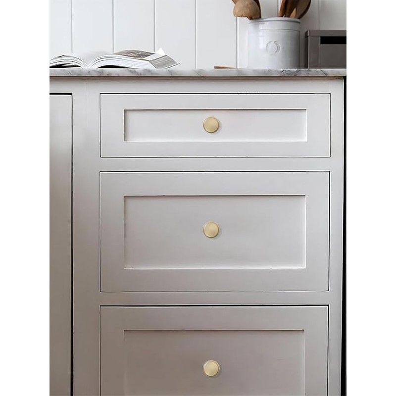 ZAUYX 5 Pack Gold Cabinet Knobs 1-1/4 inch, Jasper Pulls