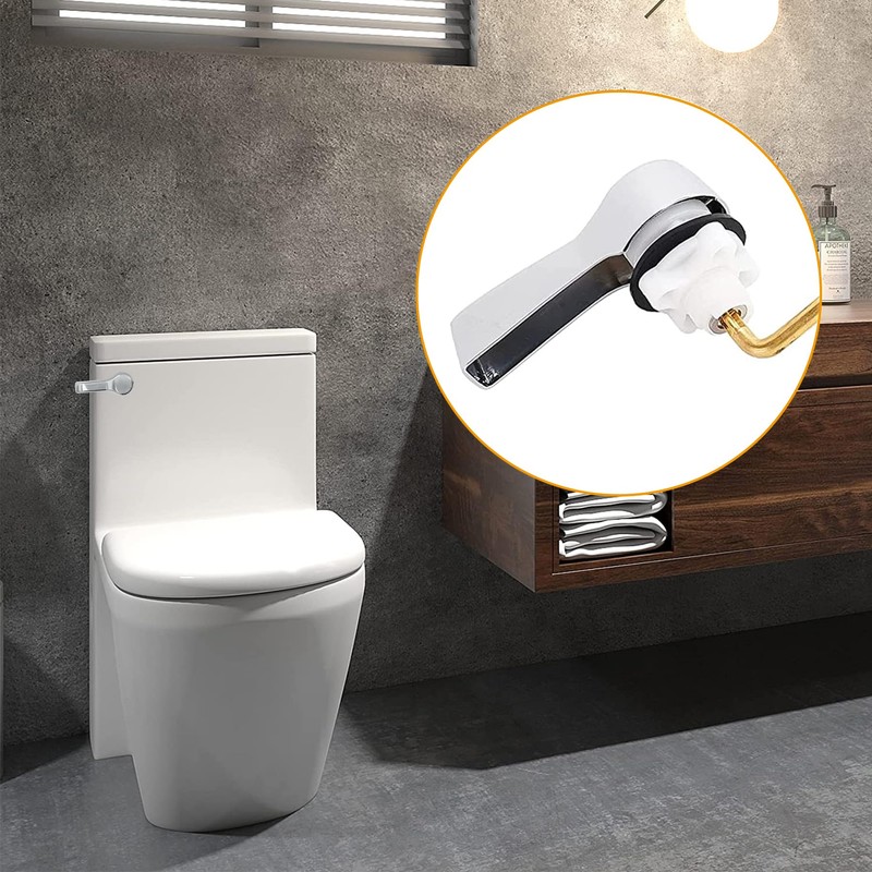 Hibbent Universal Metal Front Mount Toilet Handle Replacement Kit, Brass