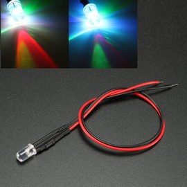 uxcell 10Pcs 5mm Pre Wired LED, Fast Flashing DC9-12V Clear Lens, Light Emitting Diodes