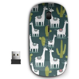 2.4G Ergonomic Portable USB Wireless Mouse for PC, Laptop, Computer, Notebook with Nano Receiver ( Lamas Backdrop Colorful )