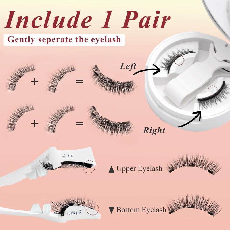 CIGAA Magnetic Eyelashes with Applicator All in One Box, 1