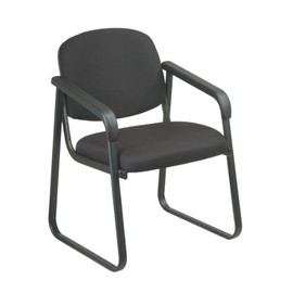 Office Star Molded Foam Seat and Back Deluxe Visitors Arm Chair with Plastic Shell Back and Sled Base, Black (V4410-231)