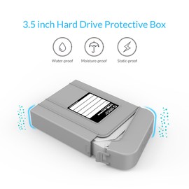 ORICO 3.5 Inch External Protection HDD Hard Drive Protective Case, Hard Drive Case, Hard Drive Case, HDD Protective Case, Shockproof, Dustproof, Anti-Static, Bearing Cases for 3.5 Inch HDD - Grey
