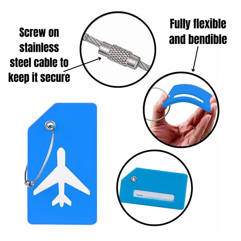 2 Luggage Straps, 2 Luggage Tags and 2 Suitcase Locks,