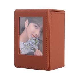 Deck Case, Trading Card Case, Storage Box, PU Leather, Magnetic Closure, Hard Case, Waterproof (Brown)