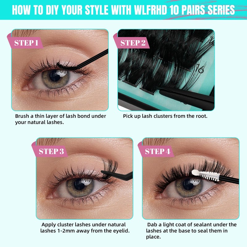 Lash Clusters Kit 320Pcs, 90D DIY Individual Eyelashes Extension With