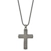 The Black Bow Men's Stainless Steel Antiqued Textured Large Cross
