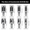 14 Pcs Countersink Drill Bit Set, 5 Wood Drill Bits