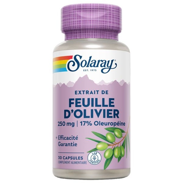 Solaray Extrait de Feuille d'Olivier 250 mg 30 gélules