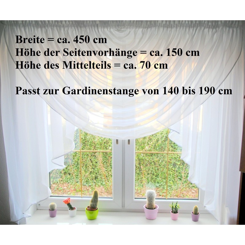 HG-1 Modern Ready Made Voile Curtain Set (Window Width 140-190