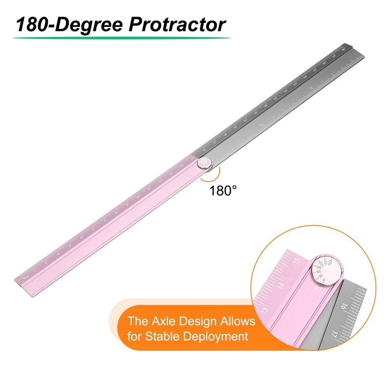 sourcing map 2pcs Folding Straight Ruler 30cm Metric Aluminum Alloy