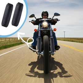 Klmnop 4 Pcs Universal Shock Cover, 350mm ATV Shock Covers Suspension Protector Absorber Protection Universal For ATV Quad Scooter Motorcycle Snowmobile(Black)