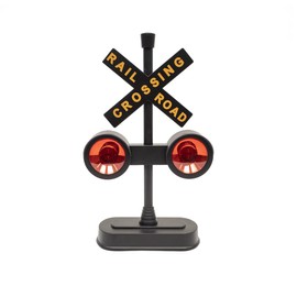 TG,LLC Treasure Gurus Flashing Railroad Track Crossing Signal Red Light Sound RR Xing Train Crossbuck Desk Decor