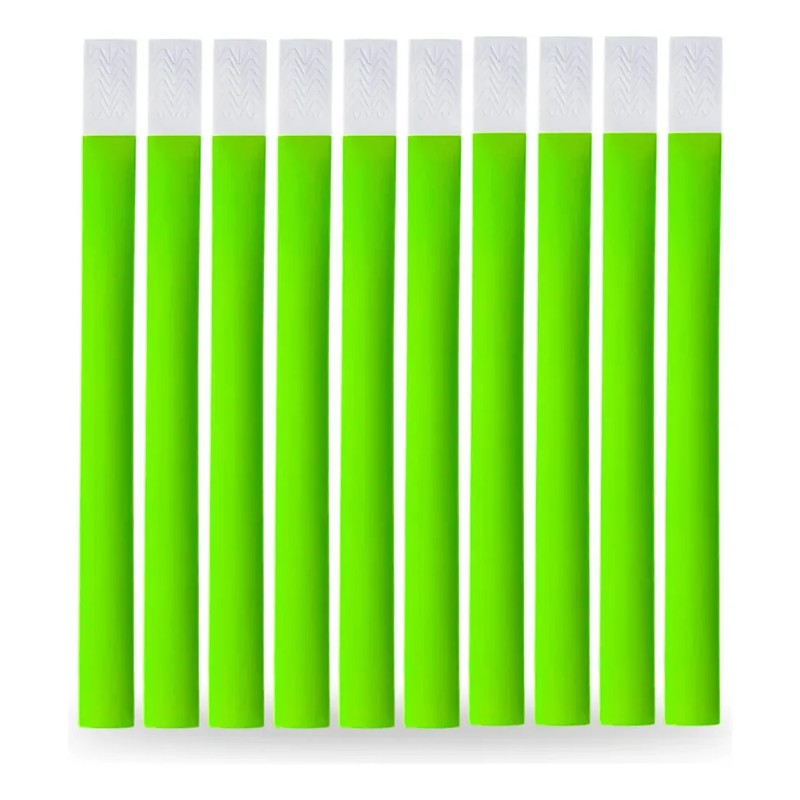 100pz Pulseras Neón Brazalete Papel Verde Eventos Concierto