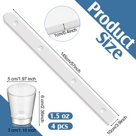 Suzile Wooden Shot Board Ski 4 Person Retro Rustic Shot Board Ski with 4 Glasses and Marker for Weddings Vacations Celebrations and Wedding Gifts(White)