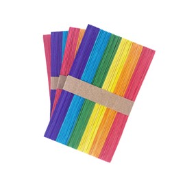 KTOJOY Colored Jumbo Wooden Craft Sticks, 6 Inch, 200 Pieces, 3/4 Inch Wide, Multi-Colored