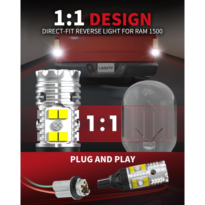 LASFIT 921 LED Reverse Backup Light Bulbs Fit for 2009-2024
