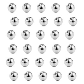 Besyvvin 30pcs Piercing Balls 16G Stainless Steel 4mm Silver Replacement Balls for Lip Belly Tongue Eyebrow Septum Piercing