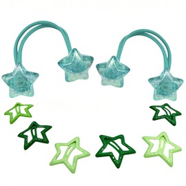 Lamiishop Hair Elastics, Children's Star-Shaped, 2 Pieces, Sparkling, Stylish, Mini, Star-Shaped, Set of 6, Cute, Hair Ornament, Cute, Bangs Clip, Hair Clip, For Adults, Women, Girls, School Entrance