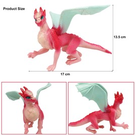 Doyomtoy Dragon Figure, Elf Animal Models, Mini Dragon Children's Toy, Funny Fantasy Toy for Boys, Girls for Party Gifts, Baby Shower (Pink)