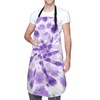 Yipaidel Waterproof Purple Tie Dye Adjustable Bib Apron for Cooking