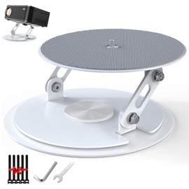 DAWASAPAT Foldable Desktop Projector Stand, Universal 360°Adjustable Table Projector Mount 1/4" Screw, Adjustable Tilt&Swivel Hanging Projector Holder Rack for Mini Projector with Cable Ties