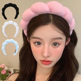 Women's Towel Headband & Wristband 4-Piece Set Towel White Set 3ea