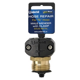 Underhill Metal Garden Hose Repair Super Heavy Duty Brass Menders with Zinc Clamp - HR-58M - 5/8" Clamp with Male Mender