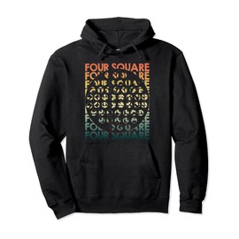 Retro Four Square Repetitive Vintage Player Pullover Hoodie