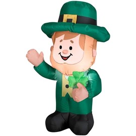 Gemmy 3.5' St Patricks Day Leprechan Irish Leprechaun Airblown Inflatable Lighted Decoration