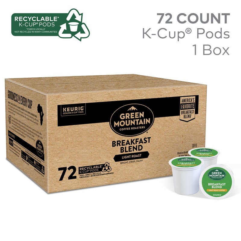 Green Mountain Coffee Roasters Breakfast Blend Single-Serve Keurig K-Cup Pods,