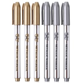 Mr. Pen- Metallic Paint Markers, 6 Pack, Silver and Gold, Silver Paint Marker, Gold Ink Pen, Silver Pen, Silver Markers Permanent Metallic, Silver Ink Pen, Gold Metallic Marker, Gold Marker, Gold Pen