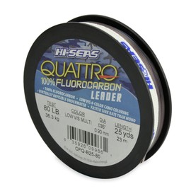 HI-SEAS Quattro 100-Percent Fluorocarbon Leader, Camouflage, 25-Yard/80-Pound