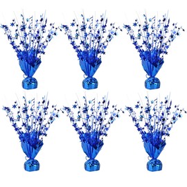 Miliocry 6 Pack Metallic Foil Spray Centerpiece Star Table Decoration Burst Table Centerpieces for Birthday Wedding Anniversary Graduation Holiday Party Supplies Decor Blue