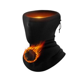 Gadgets Mafia Winter Fleece Neck Warmer, Polar Fleece Neck Warmer Winter Snood Tube Thermal Fleece Windproof Skiing, Motorbike Cycling Hood Unisex for Outdoor Sports Black