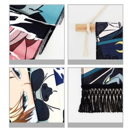 CosplayStudio Large Spy Family Scroll Picture/Kakemono Made of Fabric, Poster 135 x 33 cm, Motif: Eye Cut-Outs of the Forger Family