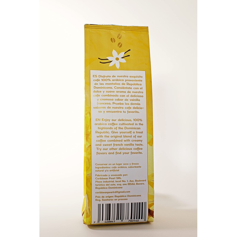 Caribbean Pearl FRENCH VANILLA 100% Arabica Flavored Coffee Origin: Dominican