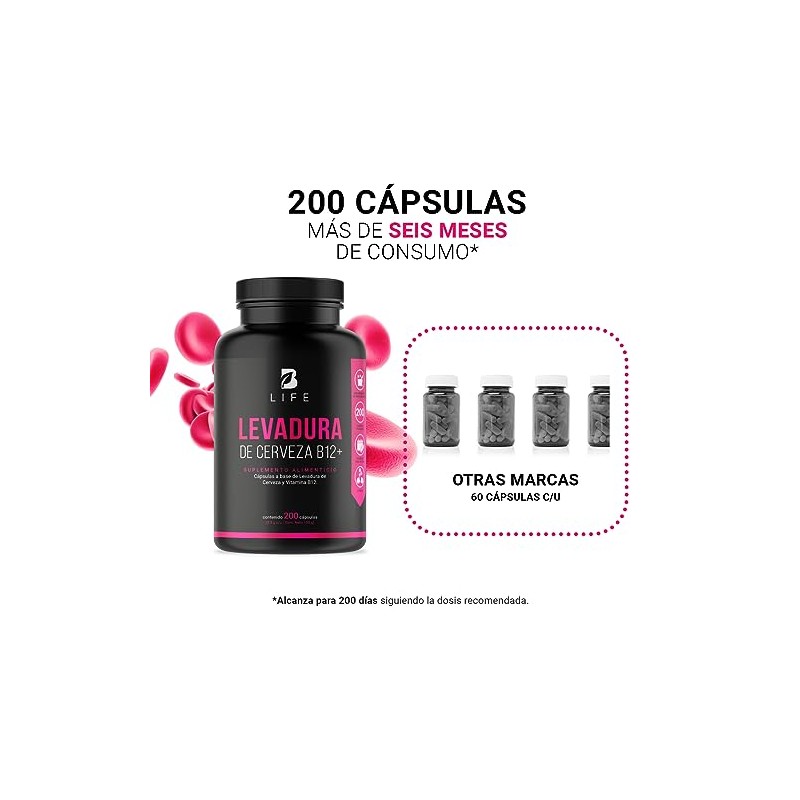 B Life Vitamina B12 y Levadura de Cerveza con 200