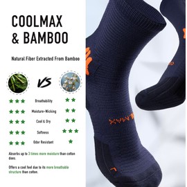 BRISIRA 3 Pairs of Bamboo Compression Socks for Men and Women, Compression Socks with Heel Pad, Anti-Blister Socks, Running Socks, Hiking Socks with Ventilation Mesh and Arch Support, Size 35-51, 3