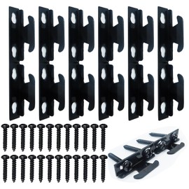 XJKJSX 12 PCS Black Curtain Rod Bracket Hardware: Iron, Wall Mount, 6 Foot
