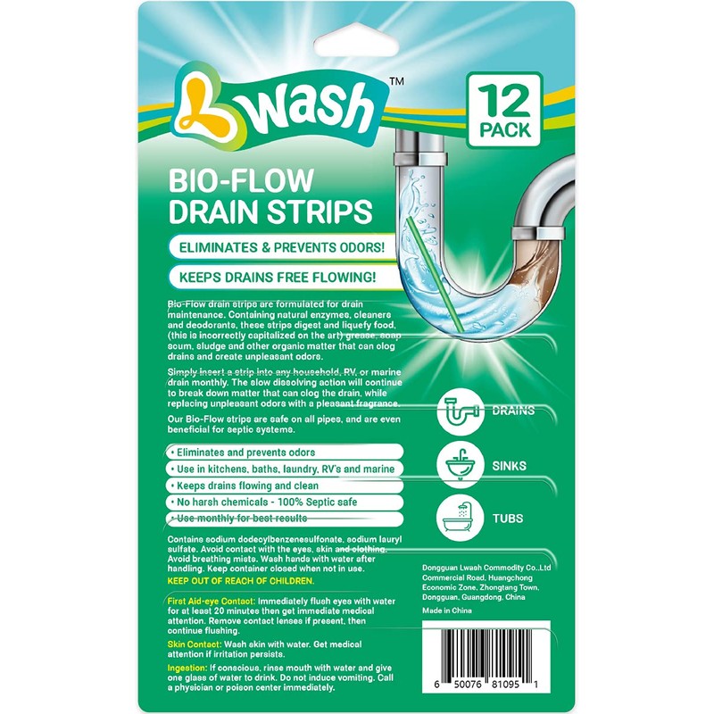 Bio-Flow Drain Strips - 48 Strips | Drain Cleaner &