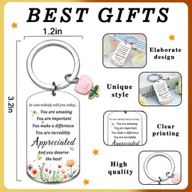 OZUEMUL Retirement Gift for Woman Thank You Gifts for Women Teacher Appreciation Gifts Best Friend Gift Thank You Keychain for Coworker Boss Volunteer Nurse