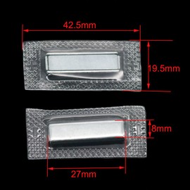 Bluemoona 6 Sets - Hidden Sew-in PVC Magnetic Snap Rectangle 27mmx8mmx3mm Closure Purse Handbags Button