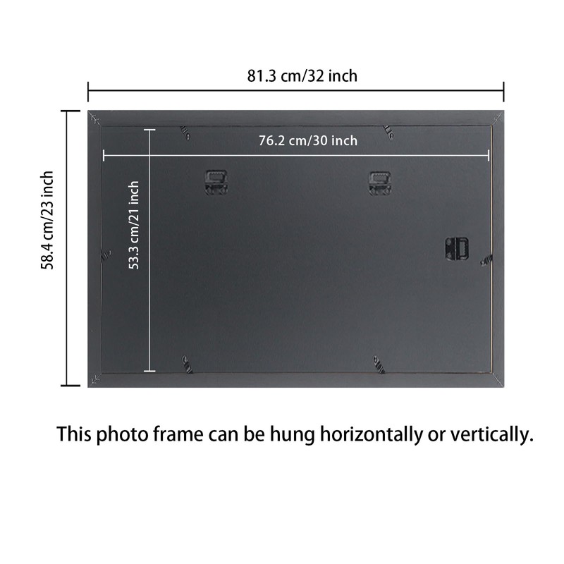 ASXBMIJO 21x30 inch Picture Frame Solid Wood Black,Suitable for Panoramic