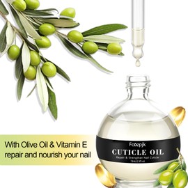 Fcozpjk Cuticle Oil, Revitalizing Cuticle Oil for Nails with Vitamin E Green Tea Cuticle Oil Scented Repairs Cuticles Nail Treatment Moisturizing Nail Strengthener 73ml/2.6 Fl Oz